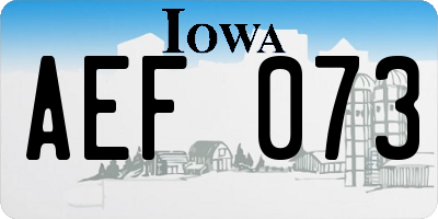 IA license plate AEF073