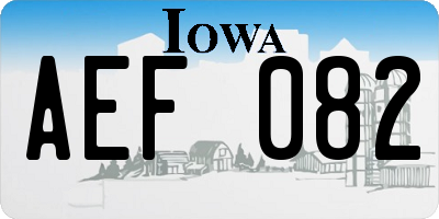 IA license plate AEF082