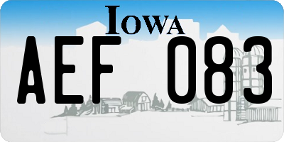 IA license plate AEF083