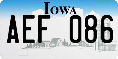 IA license plate AEF086
