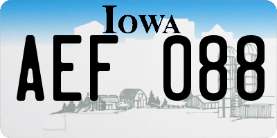 IA license plate AEF088