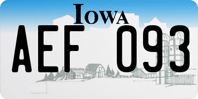 IA license plate AEF093
