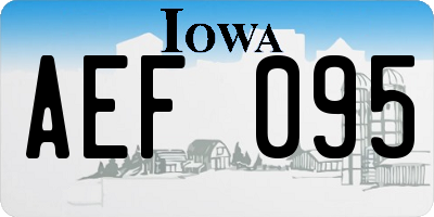 IA license plate AEF095