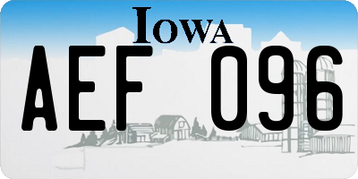 IA license plate AEF096