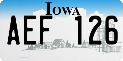 IA license plate AEF126