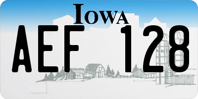 IA license plate AEF128