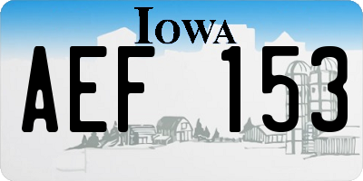 IA license plate AEF153