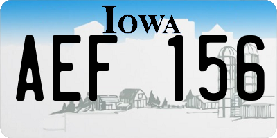 IA license plate AEF156