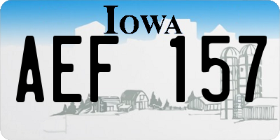 IA license plate AEF157