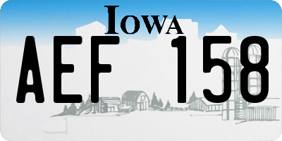 IA license plate AEF158