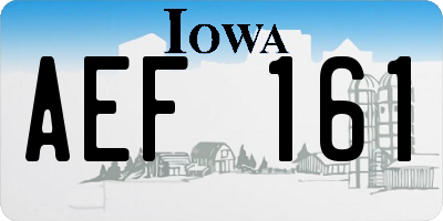 IA license plate AEF161