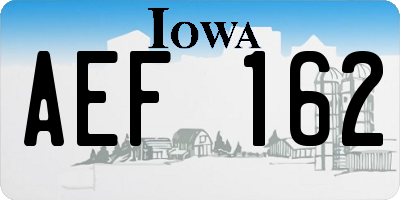 IA license plate AEF162