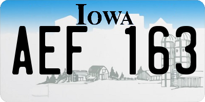 IA license plate AEF163