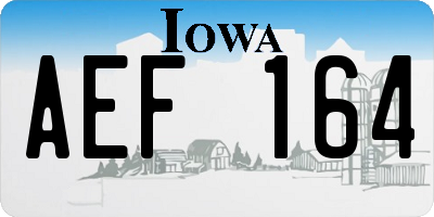 IA license plate AEF164