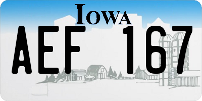 IA license plate AEF167