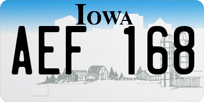 IA license plate AEF168