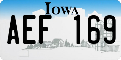 IA license plate AEF169