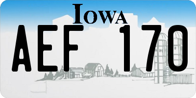 IA license plate AEF170