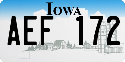 IA license plate AEF172