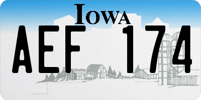 IA license plate AEF174