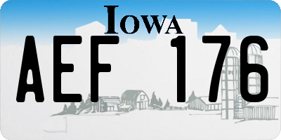 IA license plate AEF176