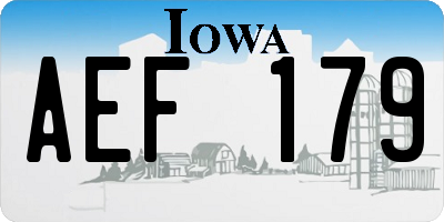 IA license plate AEF179