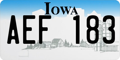 IA license plate AEF183