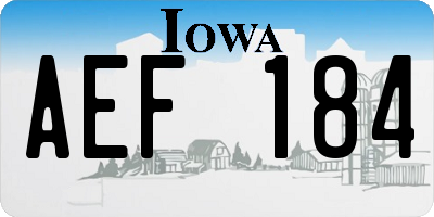 IA license plate AEF184