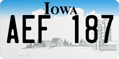 IA license plate AEF187