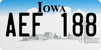 IA license plate AEF188