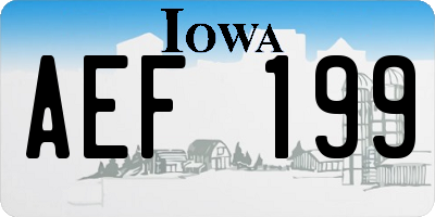 IA license plate AEF199