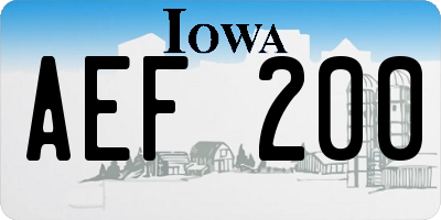 IA license plate AEF200