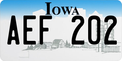 IA license plate AEF202