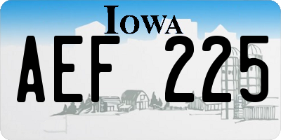 IA license plate AEF225