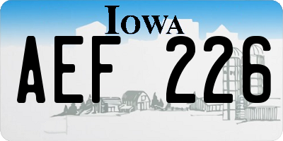 IA license plate AEF226