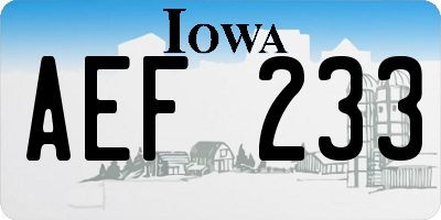 IA license plate AEF233
