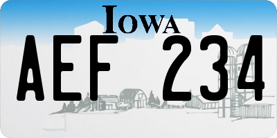 IA license plate AEF234