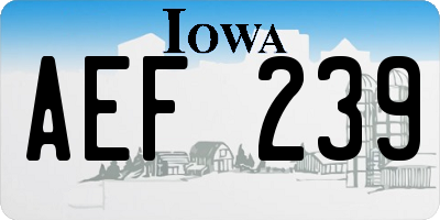 IA license plate AEF239