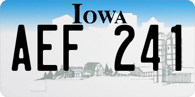 IA license plate AEF241