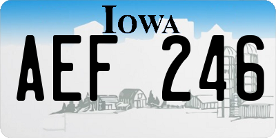 IA license plate AEF246