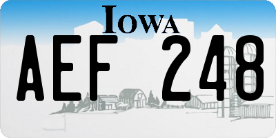 IA license plate AEF248