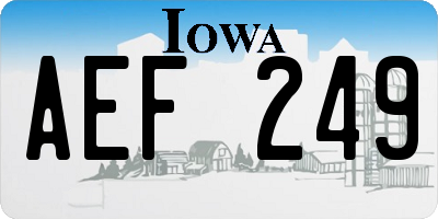 IA license plate AEF249