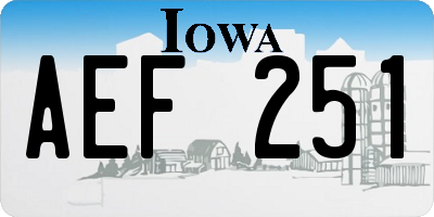 IA license plate AEF251