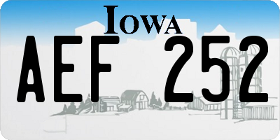 IA license plate AEF252