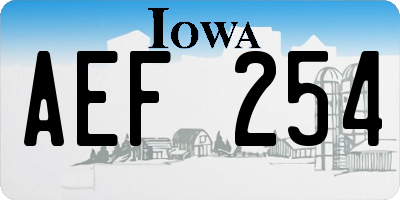 IA license plate AEF254
