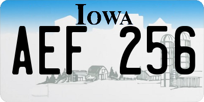 IA license plate AEF256