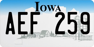 IA license plate AEF259