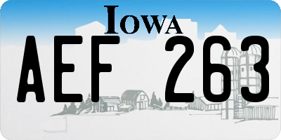 IA license plate AEF263