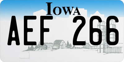 IA license plate AEF266