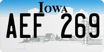 IA license plate AEF269